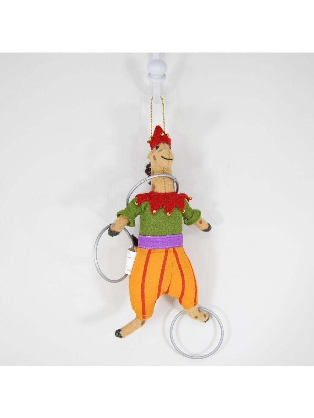 Vintage Heart Felts Midwest of Cannon Falls Circus Giraffe Christmas Ornament 7”
